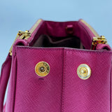 Prada Pink Saffiano Lux lined Zip Galleria Handbag