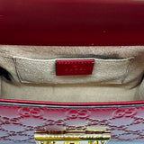 Guccissima Small Padlock Shoulder Bag Hibiscus Red