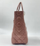 Christian Dior Lady Dior Bag Cannage Quilt Patent Large Pink