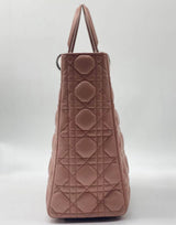 Christian Dior Lady Dior Bag Cannage Quilt Patent Large Pink