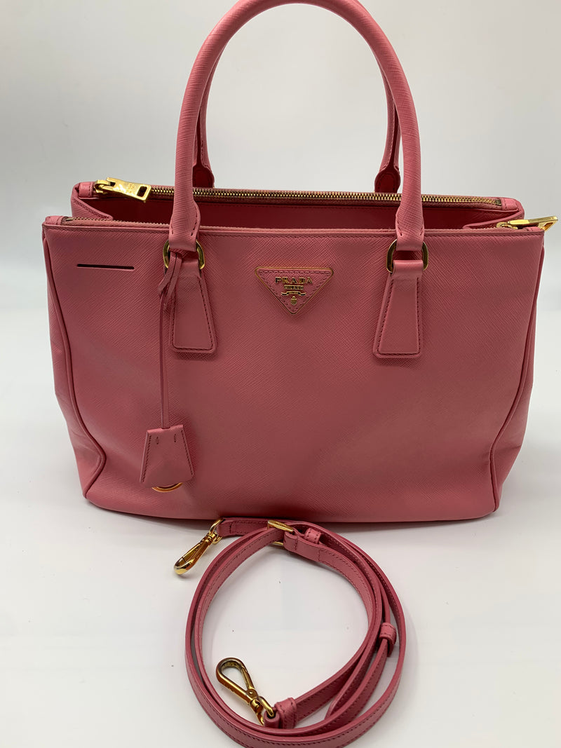 Galleria Medium Bag Pink Leather Tote Bag