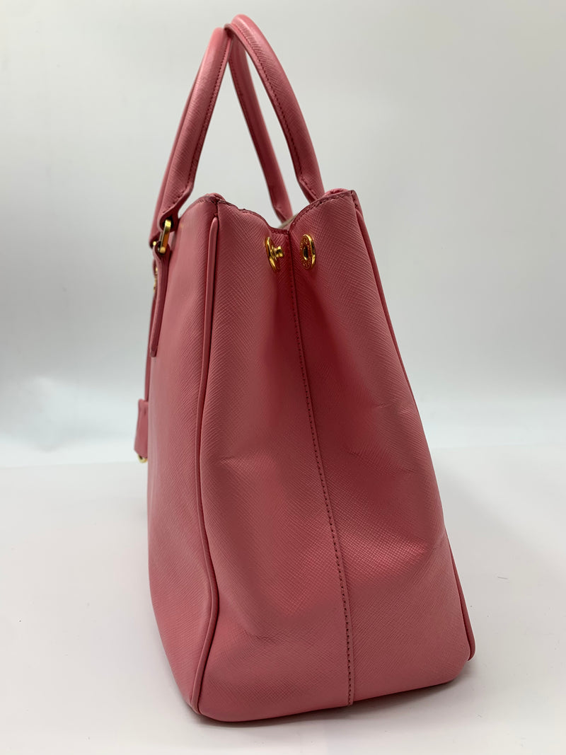 Galleria Medium Bag Pink Leather Tote Bag