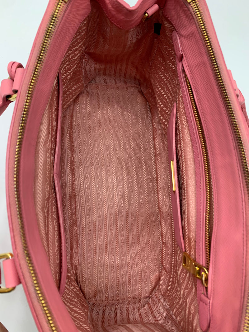 Galleria Medium Bag Pink Leather Tote Bag