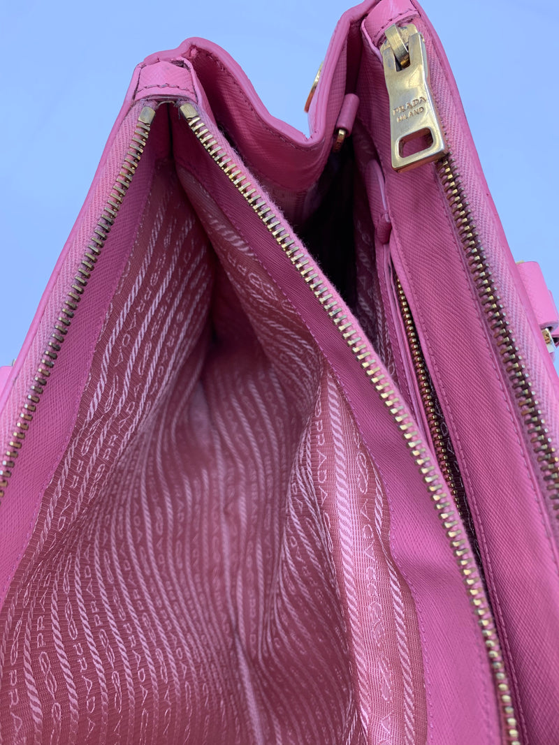 Galleria Medium Bag Pink Leather Tote Bag