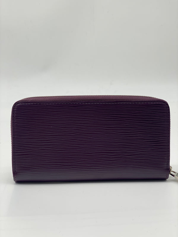 Cassis Epi Leather Zippy Wallet