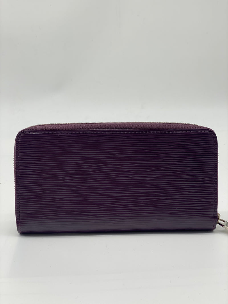 Cassis Epi Leather Zippy Wallet