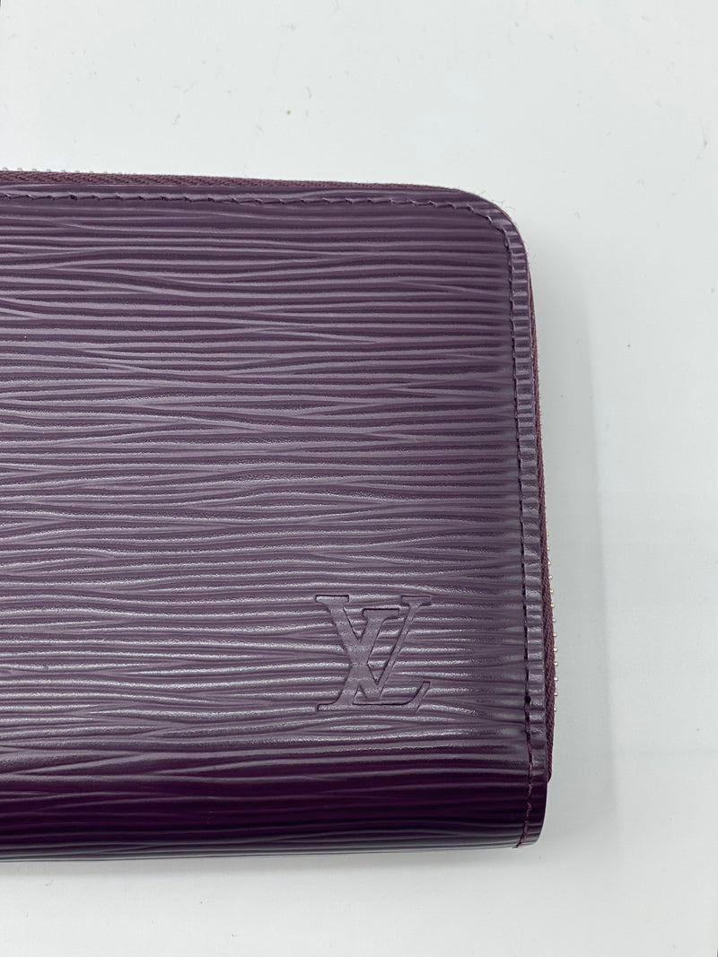 Cassis Epi Leather Zippy Wallet