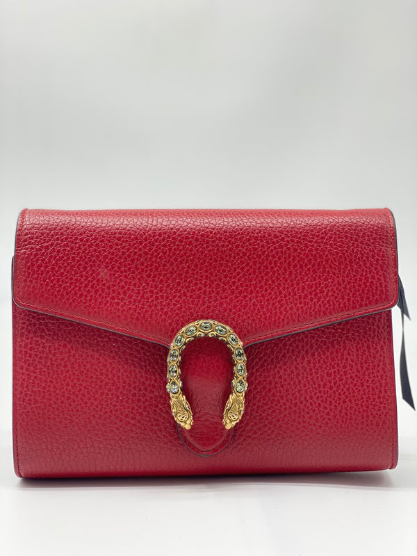 Dionysus Chain Wallet Leather with Embellished Detail Small