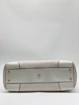 GUCCI White Bright Diamante Leather Top Handle Tote Bag