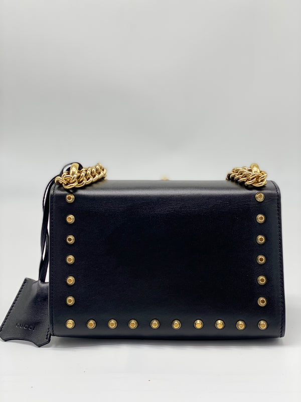 Pearly Padlock Shoulder Bag Studded Leather Small