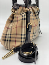 Burberry Brown Haymarket Check Canvas Satchel Multiple colors Beige