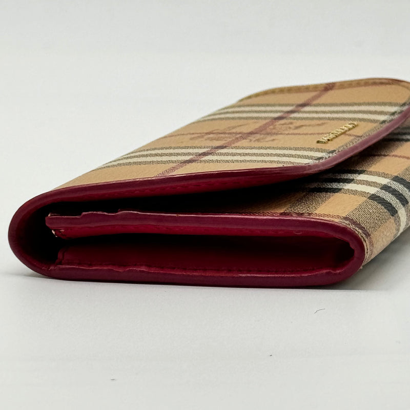 Leather Haymarket Check Coated Canvas Harris Wallet