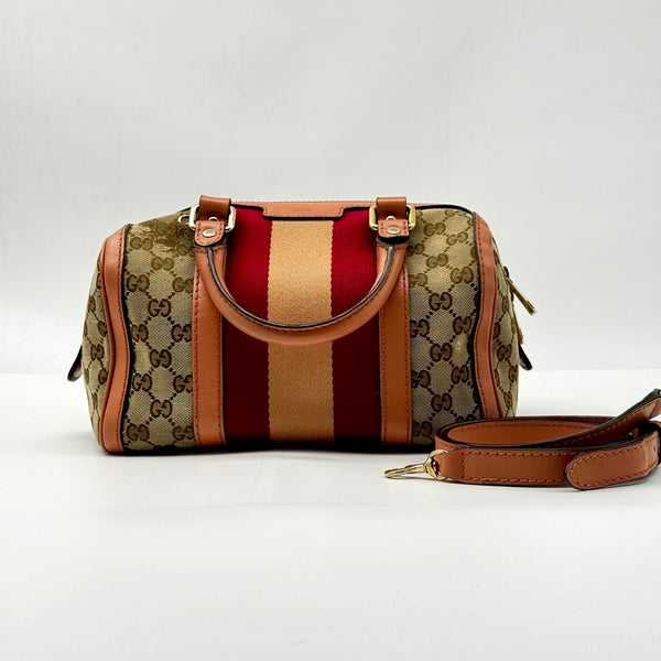 Gucci Vintage Web Boston Bag GG Canvas Small