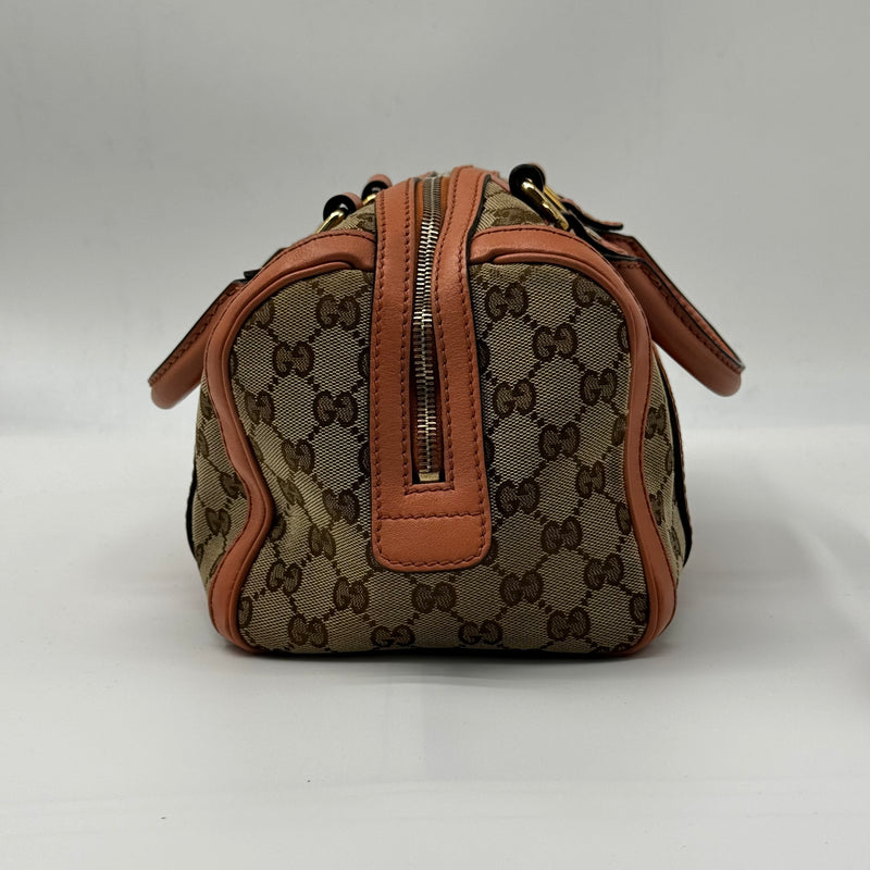 Gucci Vintage Web Boston Bag GG Canvas Small