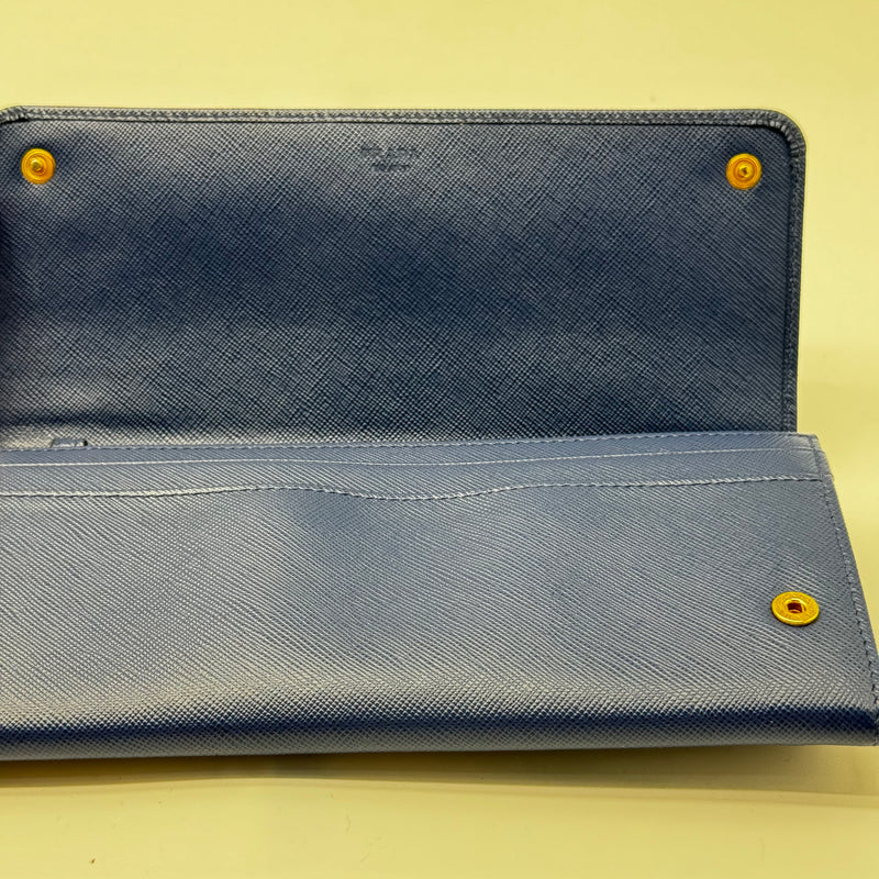 PRADA Vitello Move Chain Wallet Bleuette