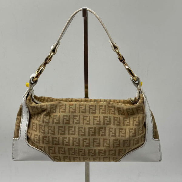 FENDI Zucchino Leather-trimmed Shoulder Bag