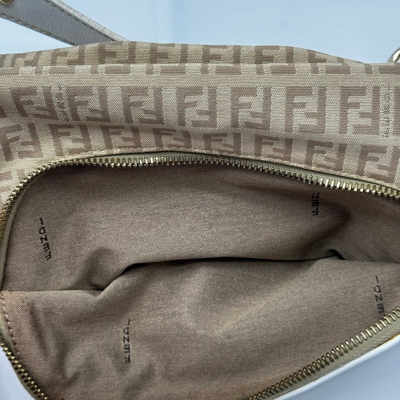 FENDI Zucchino Leather-trimmed Shoulder Bag