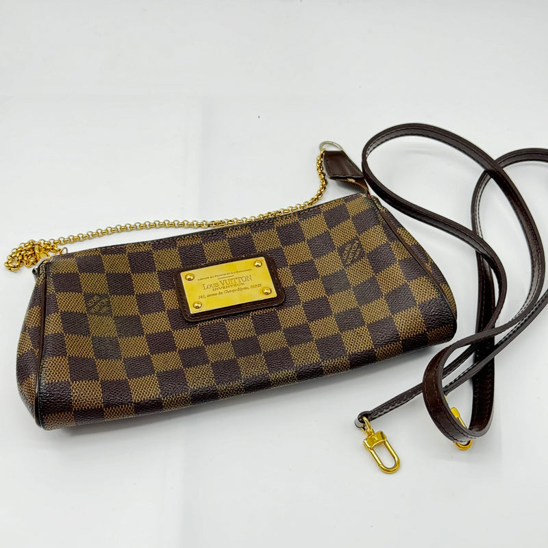 Louis Vuitton Eva Handbag Damier Brown Leather