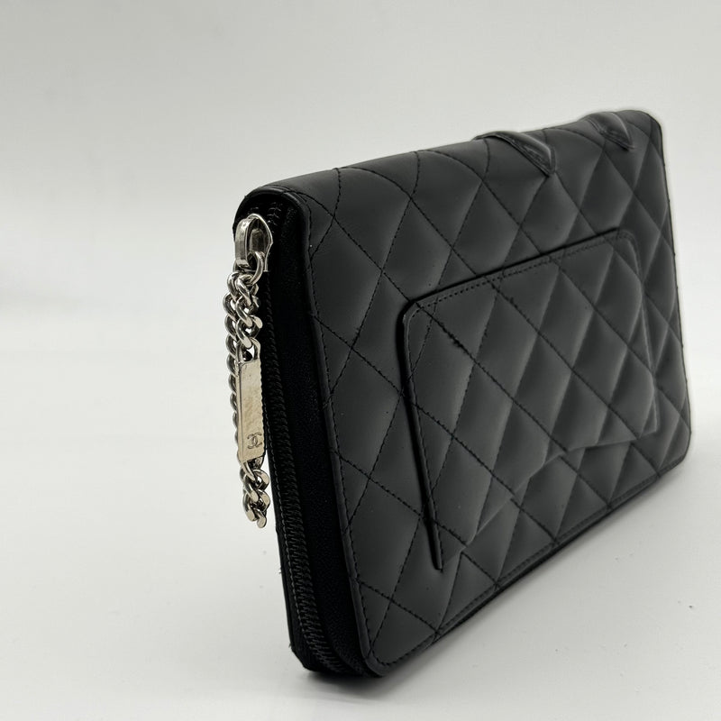 Chanel Cambon Zip Around Organizer Wallet Quilted Lambskin