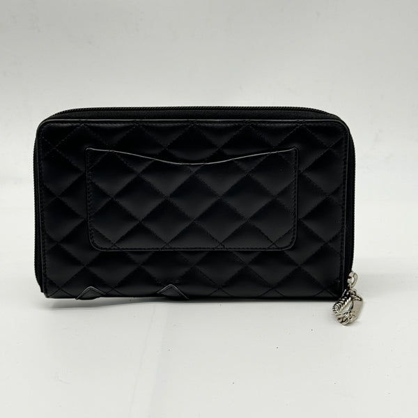 Chanel Cambon Zip Around Organizer Wallet Quilted Lambskin