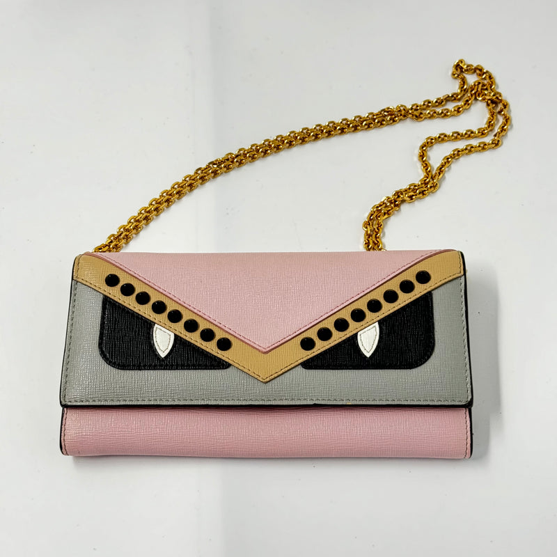 Monster Eyes Studded Continental Wallet