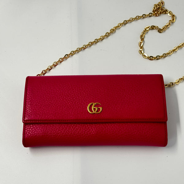 Gucci GG Marmont leather chain wallet