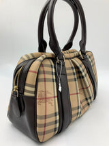 Burberry Plaid Coated Check Handle Bag