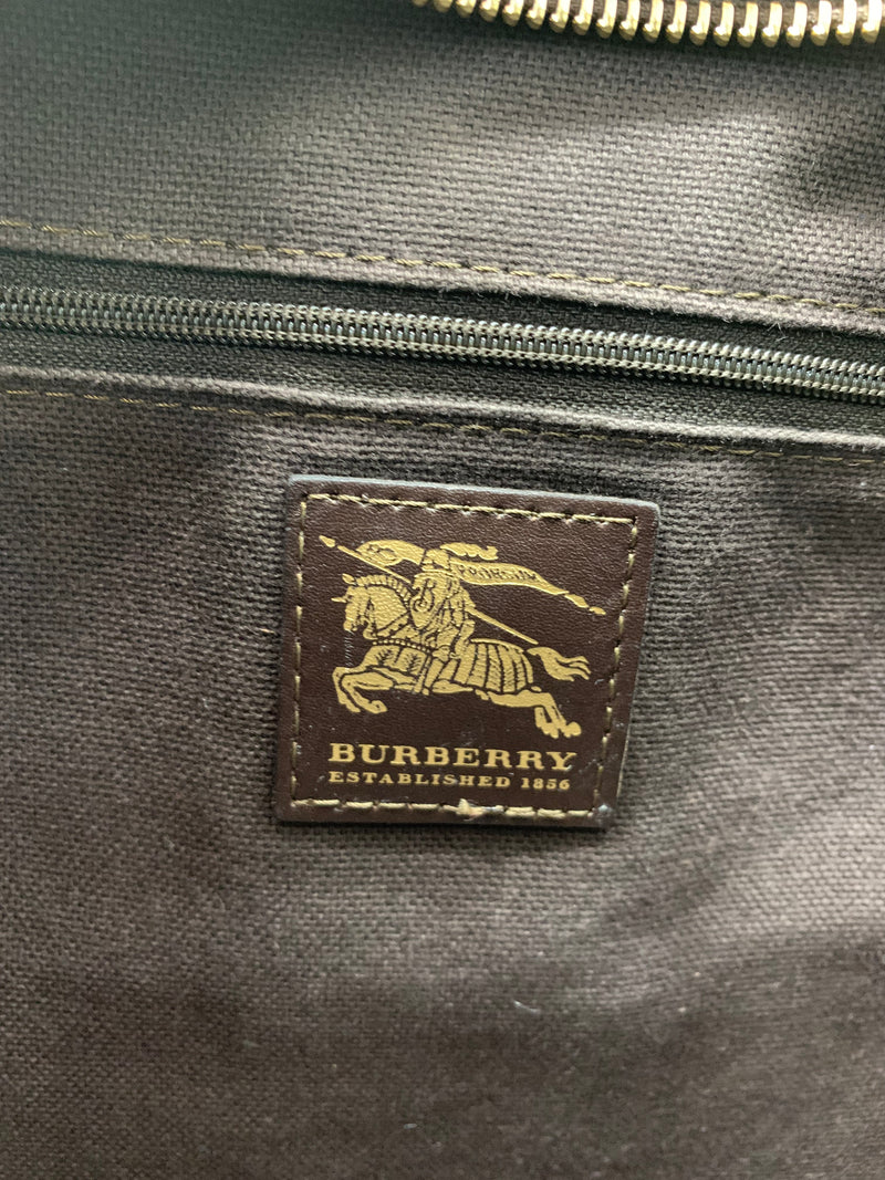 Burberry Plaid Coated Check Handle Bag