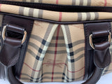 Burberry Plaid Coated Check Handle Bag