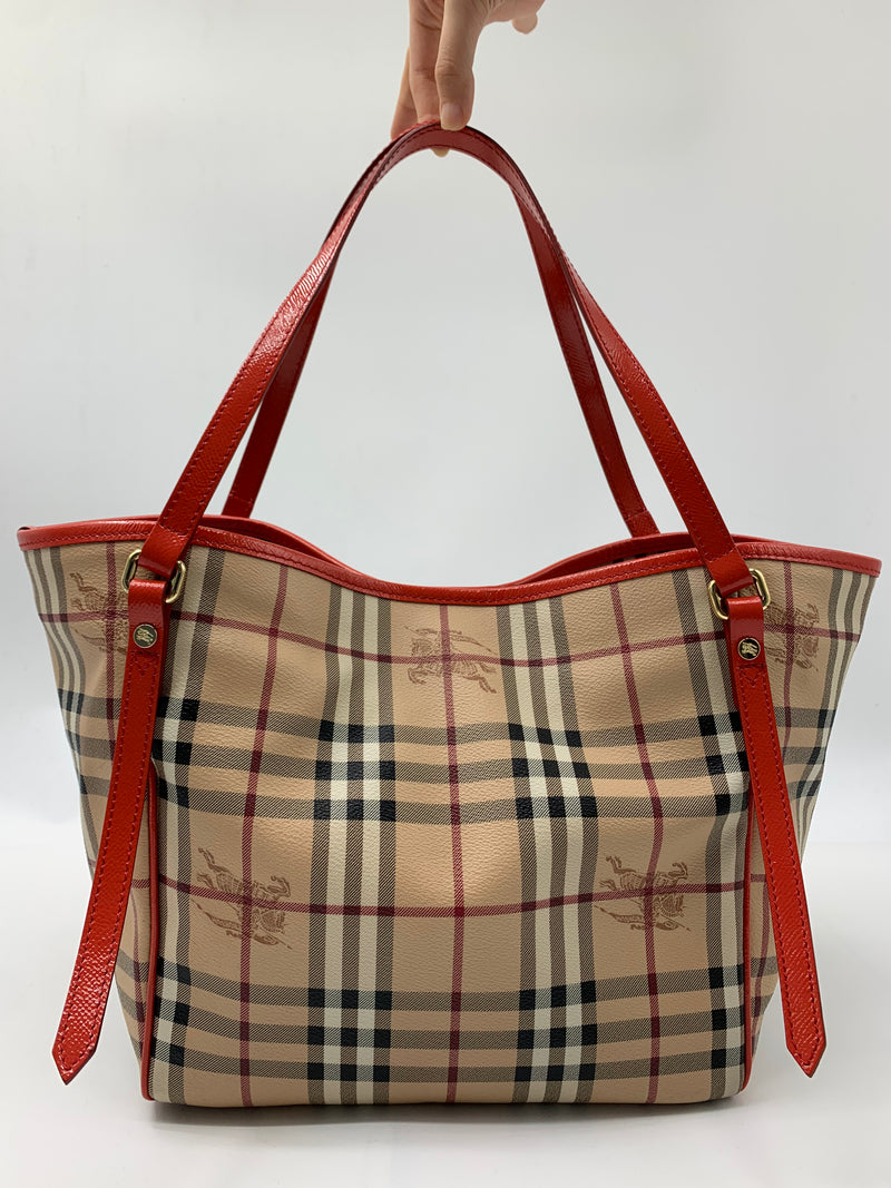 Burberry Canterbury Tote Haymarket Coated Canvas Medium