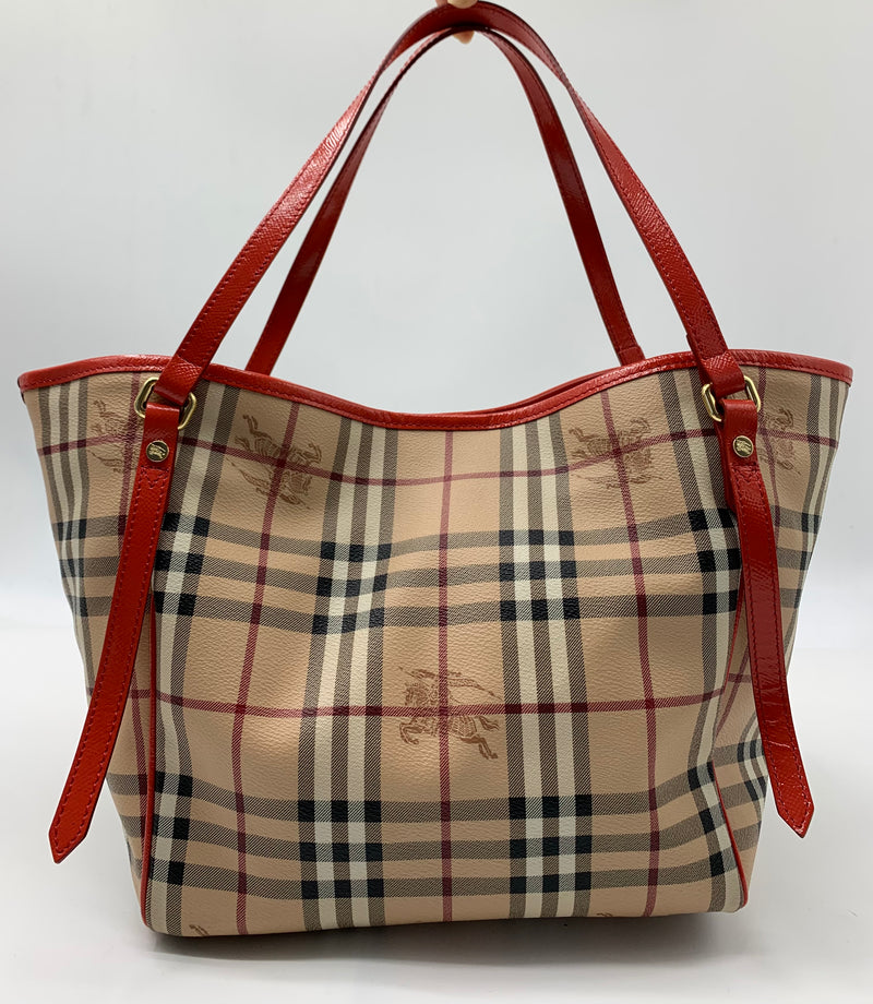 BURBERRY Horseferry Check Small Canterbury Tote Antique Rose