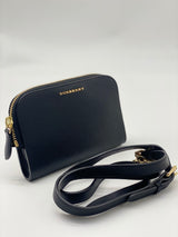 Grain Calfskin Small Crossbody Bag Black