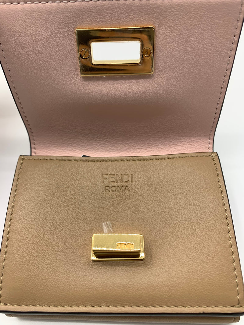 Fendi Leather Peekaboo Trifold Wallet