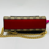 GG Supreme Monogram Calfskin Small Padlock Shoulder Bag Beige Hibiscus Red New Rosette