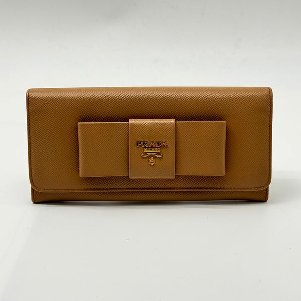 Prada Bow Flap Wallet Saffiano Leather Long