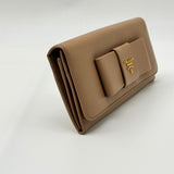 Prada Bow Flap Wallet Saffiano Leather Long