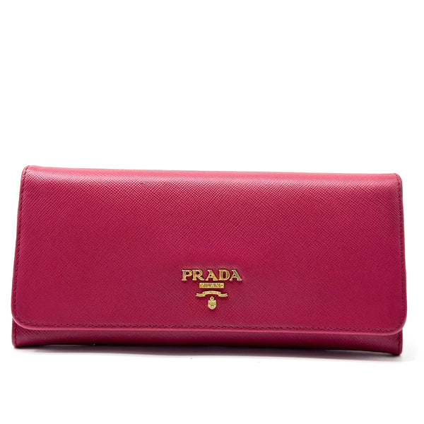 Flap Wallet Saffiano Leather Long