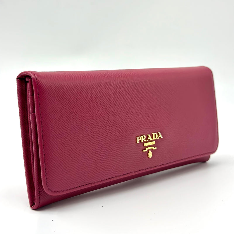 Flap Wallet Saffiano Leather Long