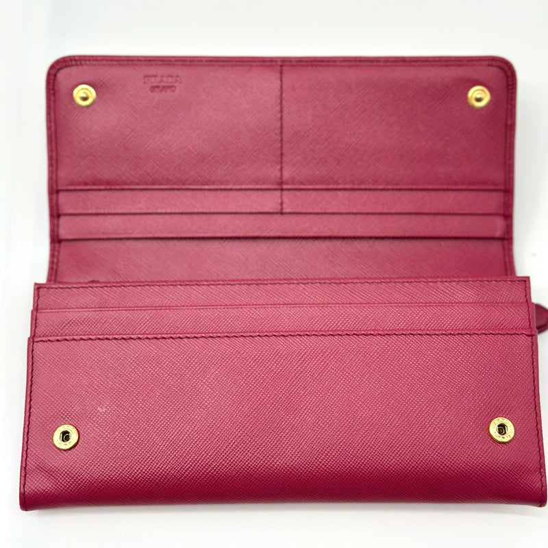 Flap Wallet Saffiano Leather Long