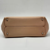 Tan Pebbled Leather Large Bar Tote Bag