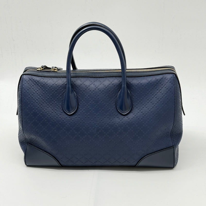 Gucci Bright diamante Leather Boston Bag Dark Blue