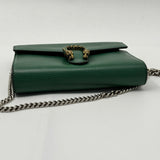 GUCCI Calfskin Mini Dionysus Chain Wallet Emerald