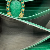 GUCCI Calfskin Mini Dionysus Chain Wallet Emerald