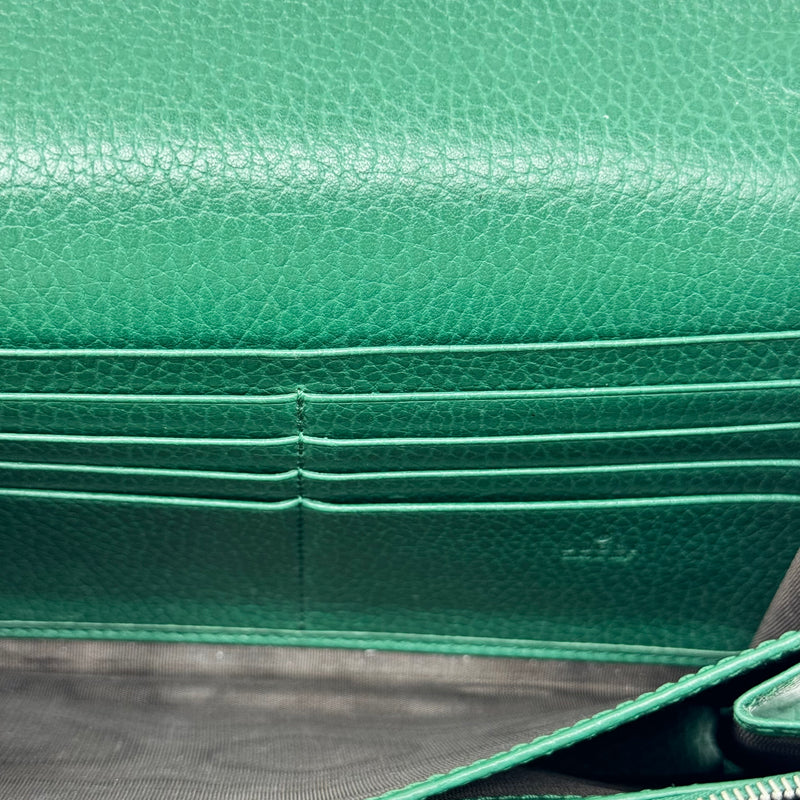 GUCCI Calfskin Mini Dionysus Chain Wallet Emerald