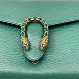 GUCCI Calfskin Mini Dionysus Chain Wallet Emerald