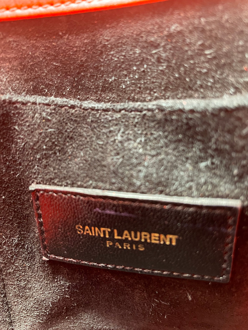 Saint Laurent Sac de Jour NM Bag Leather Baby Neon Orange