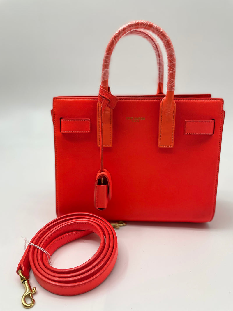 Saint Laurent Sac de Jour NM Bag Leather Baby Neon Orange