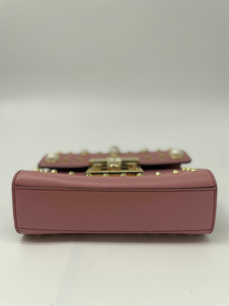 Gucci Pink Pearl Studded Padlock