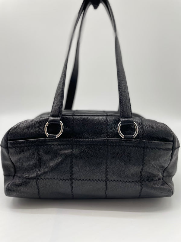 Chanel Caviar Square Stitched Tote Black