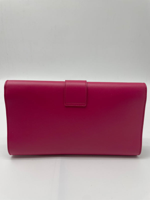 Yves Saint Laurent Fuchsia Leather Y-Ligne Clutch